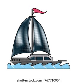 Luxury sailboat isolated