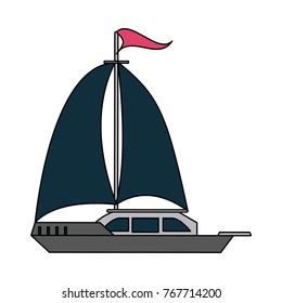 Luxury sailboat isolated
