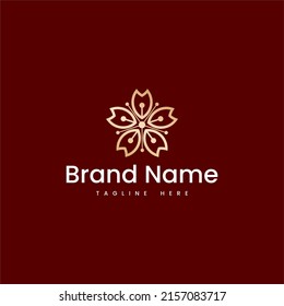 Luxury Sakura Gold Logo Template