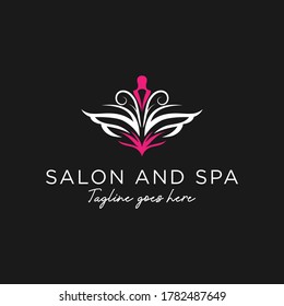 Luxury Salon and SPA Logo vector logo for Beauty woman and relaxation treatments,  abstract female fashion logo design template