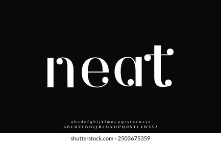 Luxury sans serif alphabet letters font and number. Classic Lettering Minimal Fashion Designs. Typography decorative wedding fonts and logo. vector illustration