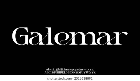 Luxo sans serif alfabeto letras fonte e número. Clássico Lettering minimal Fashion Designs. Tipografia fontes decorativas casamento e logotipo. ilustração vetorial