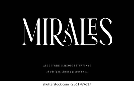 Luxury sans serif alphabet letters font and number. Classic Lettering Minimal Fashion Designs. Typography decorative wedding fonts and logo. vector