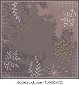 luxury scarf pattern design on brown background