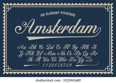 A luxury script font, this elegant typeface is perfect for headlines and can be used for many creative products such as alcohol labels, emblems, wedding invitations, and for many other things