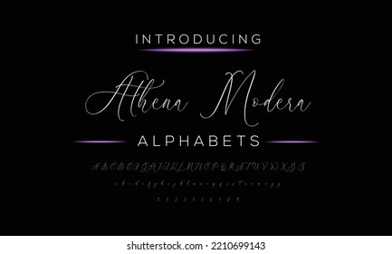  Luxury Script Font Vector Alphabet Athena Modern