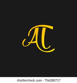 luxury script letter AT designed in vector format.