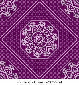 luxury seamless background with lace ornament, floral mandala. vector
