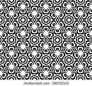 Luxury seamless black and white floral wallpaper. geometric ornament. Vector illustration. for template, invitation, wallpaper