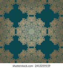 Luxury seamless floral background with arabesque pattern Arabic Islamic east style. For print, poster, cover, brochure, flyer, banner. Vector.