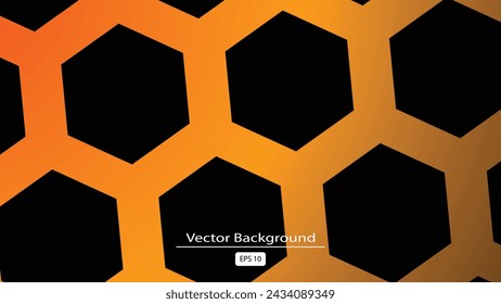 Nahtloses geometrisches Muster. Gitter sechseckige Textur Dunkler Vektor-Hintergrund mit goldenen Honig Wabe für Design-Banner oder Poster, Stock Vektor-Illustration