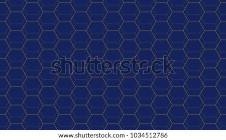 Luxury seamless geometric pattern. Grid hexagonal texture. Dark vector background.