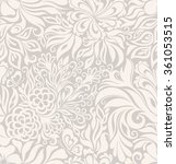 Luxury seamless graphic background with flowers and leaves