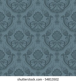 Luxury Seamless Grey Floral Wallpaper