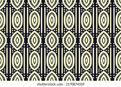 Luxury seamless indian ethnic pattern black and white color