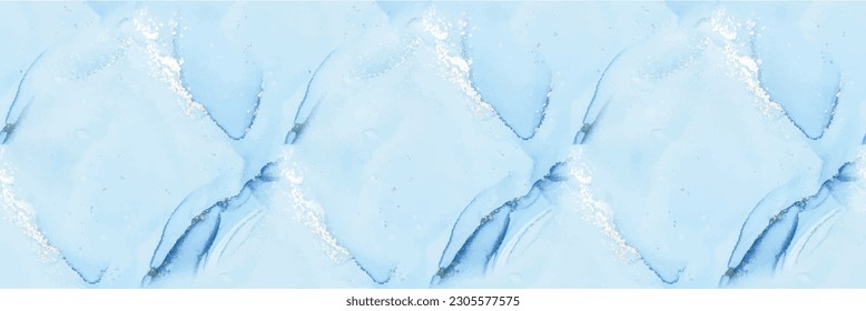 Luxury Seamless Ink Painting. Alcohol Ink Canvas. Light Seamless Background. Golden Metal Pattern. Watercolor Marble. Gold Art Paint. Foil Vector Background. Blue Marble Watercolor. Blue Vector Ink