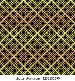 Luxury seamless Lace Geometric Ornament. Vector illustration. Black, gold color.