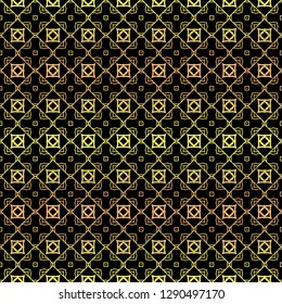 Luxury seamless Lace Geometric Ornament. Vector illustration. Black, gold color.