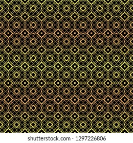 Luxury seamless Lace Geometric Ornament. Vector illustration. Black, gold color.