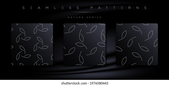 Luxury Seamless Leaf Pattern Illustrations For Organic Products, Natural Objects, Textile Etc... Geometric Shapes For Premium Graphic Design Elements. Vector EPS.