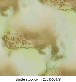 Luxury Seamless Painting. Copper Water Color Background. Luxury Vector Ink Canvas. Green Ink Paint. Marble Gold Alcohol Ink. Foil Marble Watercolor. Foil Seamless Background. Vector Seamless Glitter.
