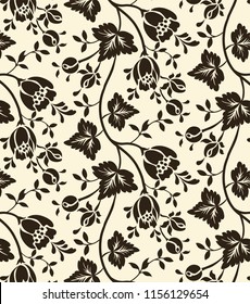 Luxury seamless pattern with beauty flowers