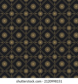 Luxury seamless pattern with black and gold background vector