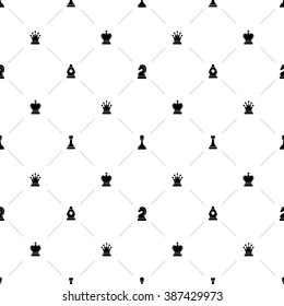 Luxury seamless pattern with chess symbols on white