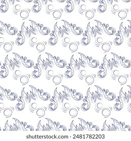 Diseño de patrones sin costuras de lujo, diseño de artes de línea para tela, impresión, cubierta. Ilustración vectorial.