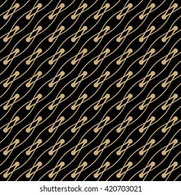 Luxury seamless pattern. Golden geometrical lines on dark background. Elegant vector illustration for print, package design, wrapping, textile