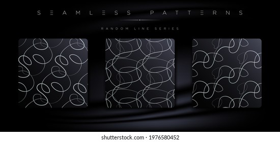 Luxury seamless pattern illustrations with abstract random lines, circles, natural geometric shapes for premium graphic design elements. Vector EPS.