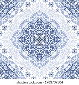 Luxury Seamless Pattern With Mandala Ornament. Traditional Arabic, Indian Motifs. Great For Fabric And Textile, Wallpaper, Packaging Or Any Desired Idea.