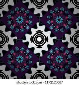 Luxury seamless pattern ornament in Eastern style. Abstract floral illustration in white, brown and black colors. Vector element, arabesque for design template.