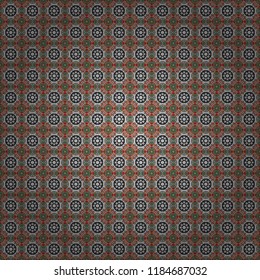 Luxury seamless pattern ornament in Eastern style. Abstract floral illustration in green, gray and pink colors. Vector element, arabesque for design template.