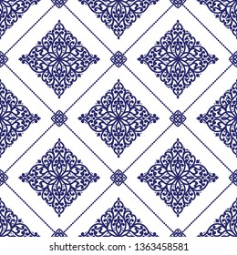 Luxury seamless pattern with ornamental rhombus. Traditional Turkish, Indian motifs. Great for fabric and textile, wallpaper, packaging or any desired idea.