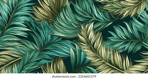 Luxury seamless pattern with palm leaves. Modern stylish floral background