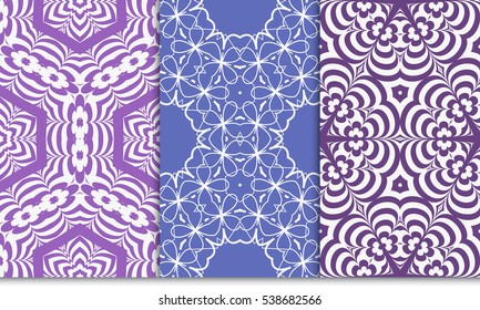 Luxury seamless purple and white floral wallpaper. geometric ornament. Vector illustration. for template, invitation, wallpaper