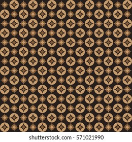 Luxury seamless textile print pattern with diamonds and circles. Vector background.