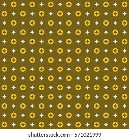 Luxury seamless textile print pattern with diamonds and circles. Vector background.