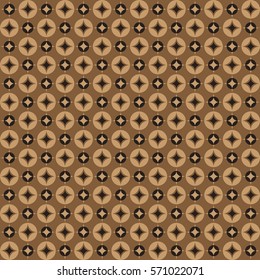 Luxury seamless textile print pattern with diamonds and circles. Vector background.