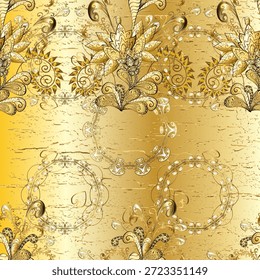 Luxuriöser nahtloser Vektorfloralhintergrund mit eleganten goldenen Ornamenten und vintage Dekorelementen. Reichhaltiges klassisches Design für Tapeten, Textilien, Verpackungen, Einladungen und Hintergründe.