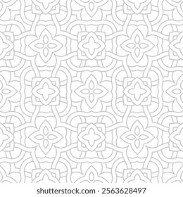 luxury seamless vector pattern. Arabic Islamic floral or linear flower tile knot pattern for Wedding invitation card. Art deco texture lattice background