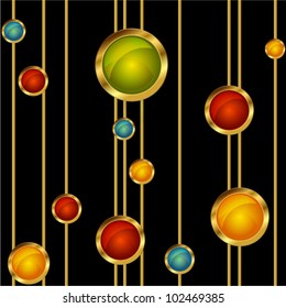 Luxury seamless vertical background with glossy colorful rounds. (vector)