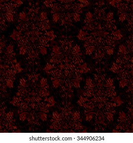 Luxury seamless vintage gothic pattern. Damask wallpaper, dark background