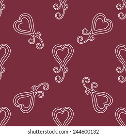 Luxury seamless with vintage Valentines Day pattern. Vector illustration