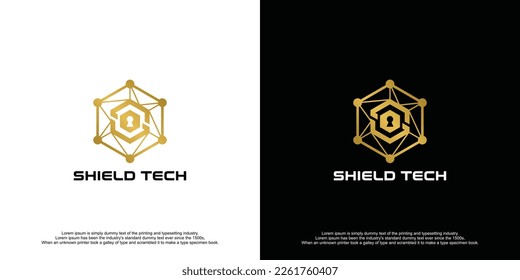 Diseño del logotipo técnico del Escudo de seguridad de lujo