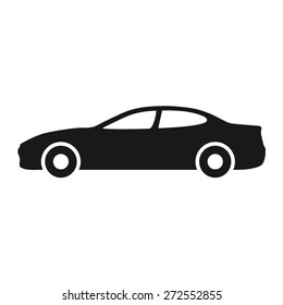 Luxury sedan car (automobile) or vehicle side view flat vector icon for apps and websites