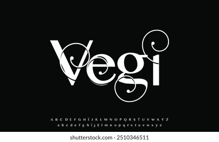 Fonte serif de luxo em estilo moderno. Elegante casamento alfabeto letras fonte e número. Tipografia Luxo clássico lettering serif fontes decorativo vintage retro logo