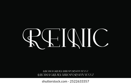 Luxury serif font in modern style. Elegant wedding alphabet letters font and number. Typography Luxury classic lettering serif fonts decorative vintage retro logo