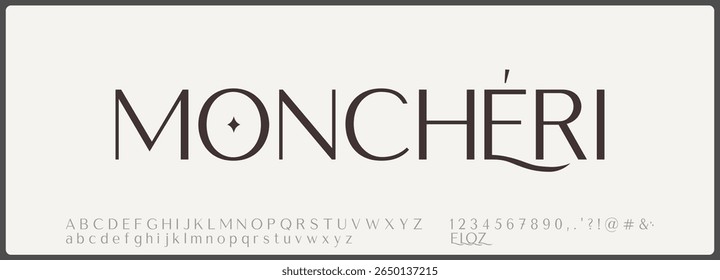 Luxury serif vector font. Elegant alphabet with uppercase, lowercase, and number.  Typography luxury classic lettering serif italic fonts decorative wedding vintage retro logo.